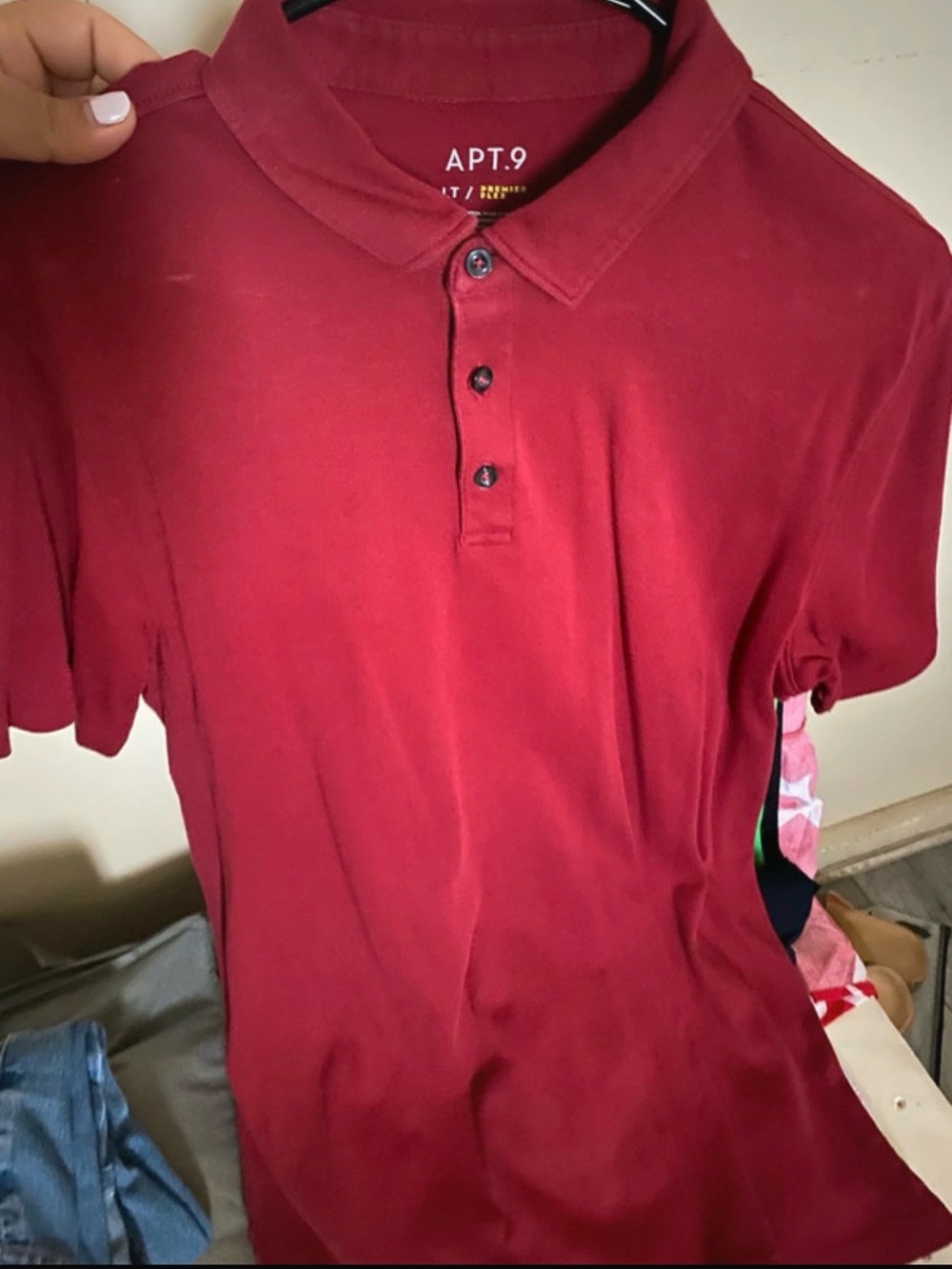 Apt. 9 Wine Red Men's Polo Shirt Good goos conditions.